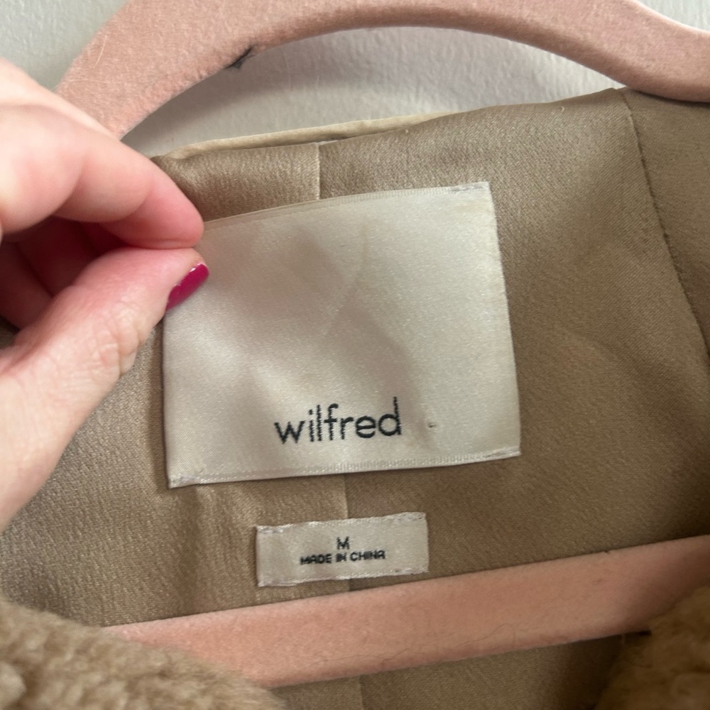 Wilfred Aritzia brown‎ teddy coat medium - Picture 3 of 4
